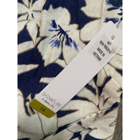 Signature by Robbie Bee Sleeveless Hawaiian Jumpsuit Blue Size 14 - Picture 8 of 10